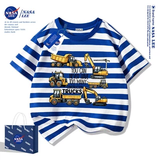 เสื้อยืดเด็ก NASA ผ้าฝ้ายนุ่ม ไซส์ใหญ่ ลายรถบรรทุกสุดเท่ ระบายอากาศดี ส่งด่วน 2 วัน
