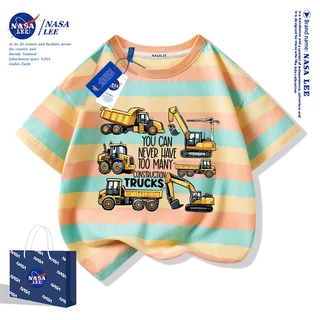 เสื้อยืดเด็ก NASA ผ้าฝ้ายนุ่ม ไซส์ใหญ่ ลายรถบรรทุกสุดเท่ ระบายอากาศดี ส่งด่วน 2 วัน
