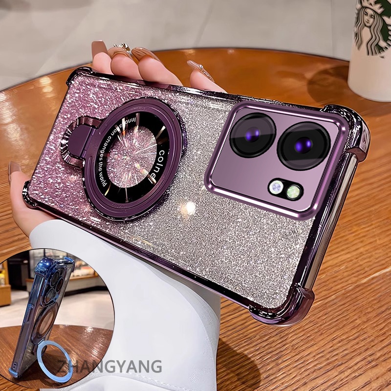 เคสโทรศัพท์สําหรับ infinix smart 9 hot 50i Flash เคสโทรศัพท์ไฟฟ้าความงามที่วางโทรศัพท์โลหะผสมออกแบบใหม่ซิลิโคน TPU anti drop soft shell