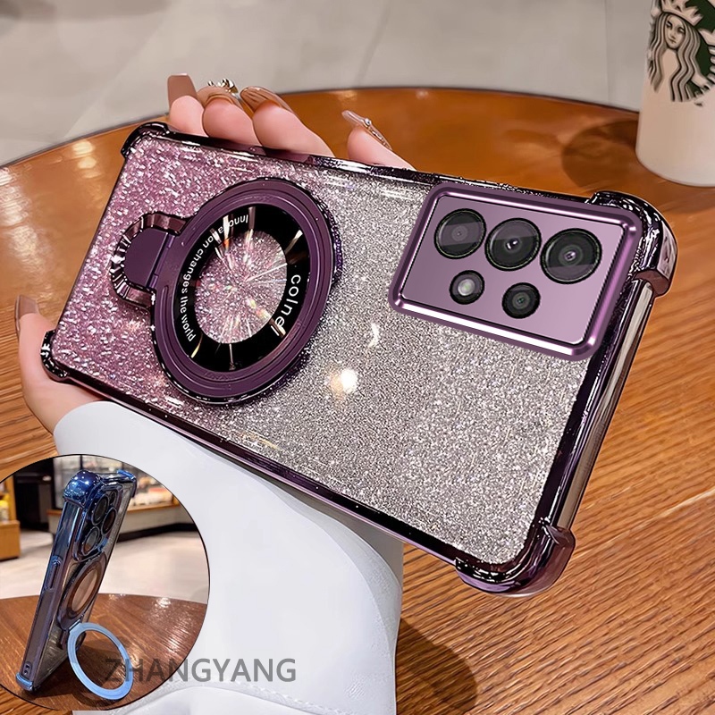 SAMSUNG เคสโทรศัพท์สําหรับSamsung A32 4G A32 5G A52 แฟลชElectroplatedเคสโทรศัพท์ความงามผู้ถือโทรศัพท์มือถือออกแบบใหม่ซิลิโคนTPU anti drop soft shell