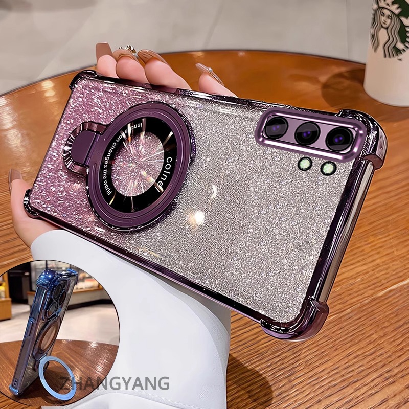 SAMSUNG เคสโทรศัพท์สําหรับSamsung note 10 note 10 Pro note 10 Plusแฟลชเคสโทรศัพท์เคลือบด้วยไฟฟ้าความงามที่วางโทรศัพท์โลหะผสมออกแบบใหม่ซิลิโคนTPU anti drop soft shell