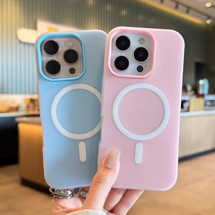 2 ใน 1 ซิลิโคนเจลลี่โทรศัพท์กรณี แมตต์ ป้องกันลายนิ้วมือ เคสไอโฟน สําหรับ iPhone 13 15 14 11 12 16 Pro Max 14 15 Plus 16E