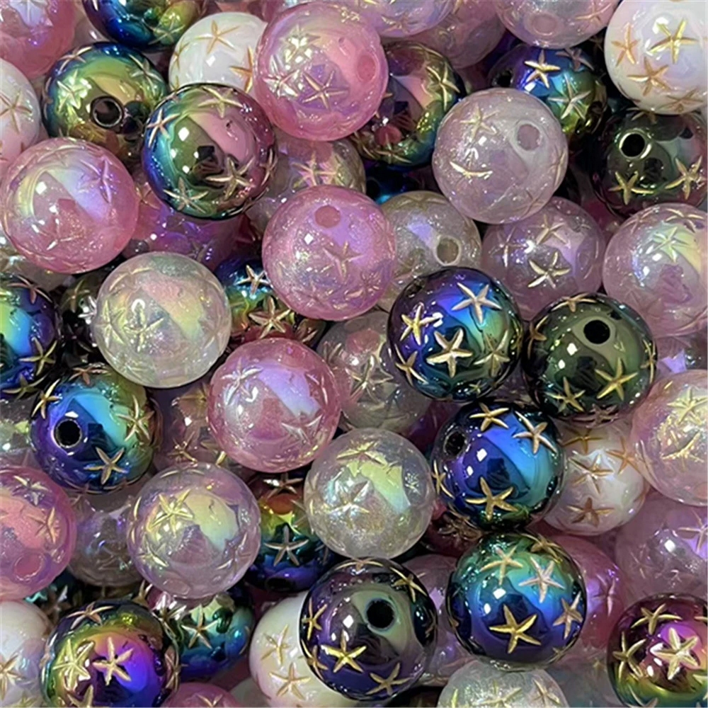 สีชุบ Gilt Star ขนาด 16 มม., ตรงหลุมรอบ ใช้สำหรับ DIY เครื่องประดับโทรศัพท์มือถือ โซ่ ปากกา พวงกุญแจ และกระเป๋า