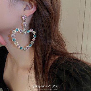 เดรช 925 เงินเข็มฝังเพชรกลวงรักต่างหูยุโรปและอเมริกา อิน ซอก…