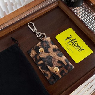 เสือดาวพิมพ์ ปู่ หนังกระเป๋าบัตรแสงหรูหราสไตล์กระเป๋าใบเล็กห…