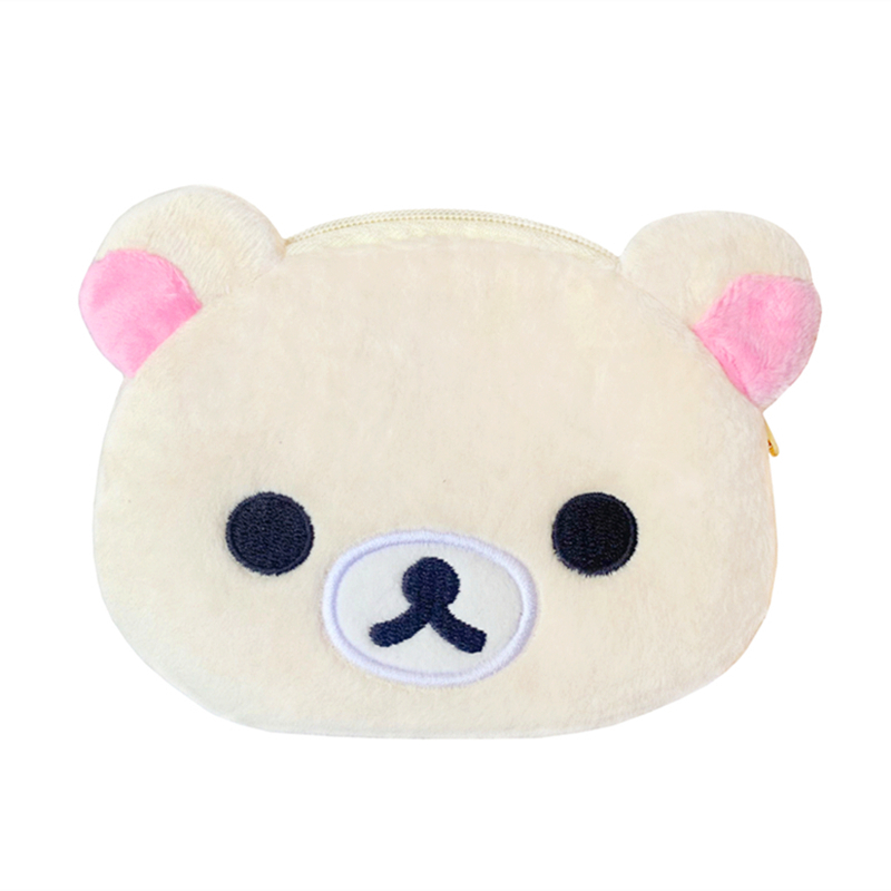Rilakkuma Korilakkuma Plush กระเป๋าสตางค์หมีหัวเล็ก ใส่เหรียญ ขนาดเล็ก สําหรับผู้หญิง