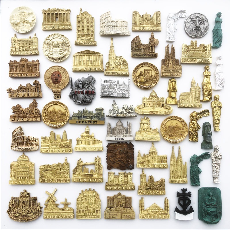 แม่เหล็กติดตู้เย็น Roma Egypt Portugal Madrid Prague Budapest Athensinki Toledo Polska Barcelona เนเธอร์แลนด์ Istanbui Venice