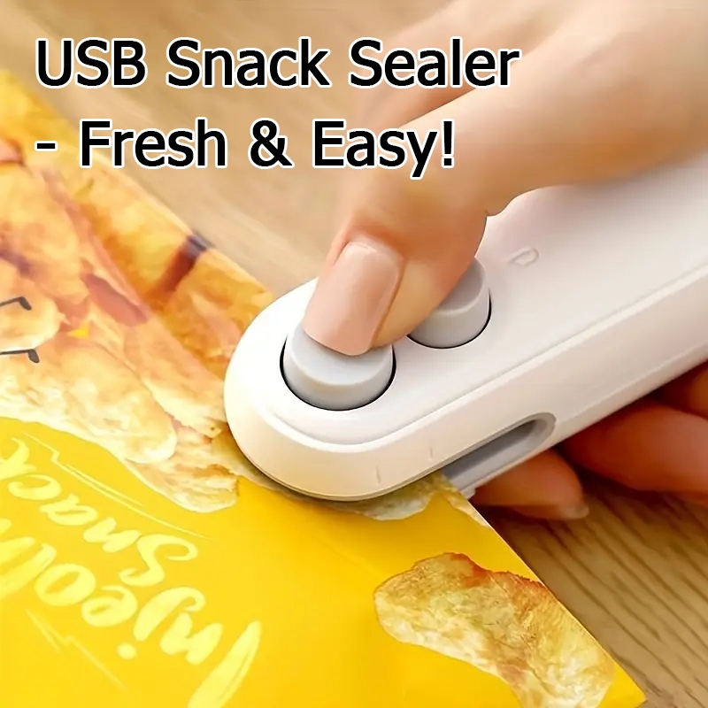 Mini SnacksBag Sealer,ชาร์จ 2 in 1 Bag Heat Sealer,ถุงพลาสติกRe-sealerเก็บอาหารสด,เครื่องซีลสูญญากาศความร้อน,USBชาร์จ