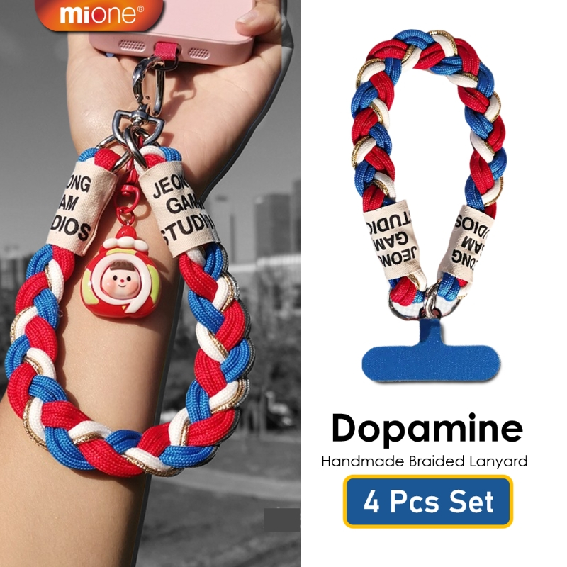 Mone Ins Handmade Braided สั้นโทรศัพท์มือถือ Lanyard สายรัดข้อมือแขวนพวงกุญแจ Anti-loss เชือก