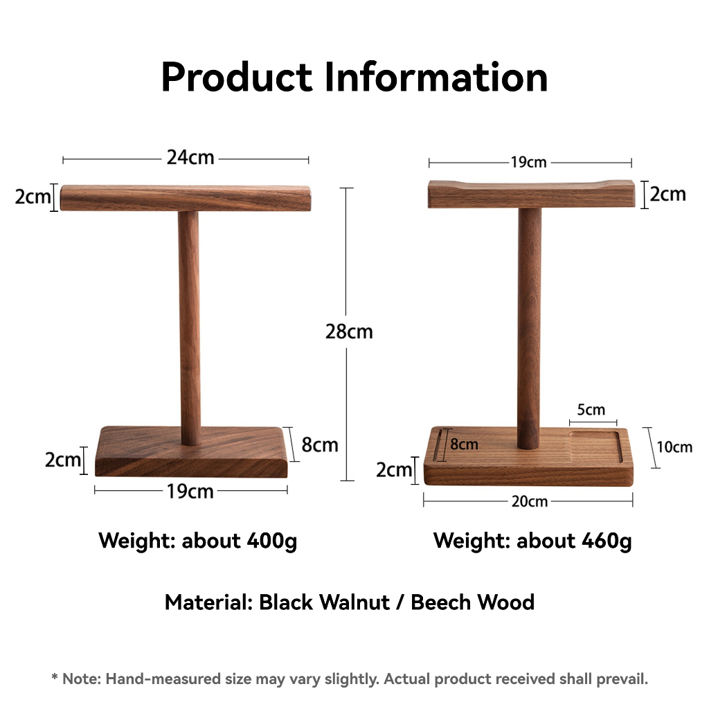 ที่วางหูฟังไม้ขาตั้งหูฟังไม้พร้อมที่เก็บโต๊ะ ออแกไนเซอร์ สําหรับชุดหูฟังและอุปกรณ์เสริม - รูปที่ 3