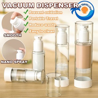 [SG Stock] Vacuum Dispenser Bottle Spray Pump Bottle Travel Portable Refillable Bottle Perfume Atomizer Cosmetic Lotion Cream Liquid Perfume Perfume Skincare Transparent Organizer Container 真空分装瓶乳液瓶喷雾瓶