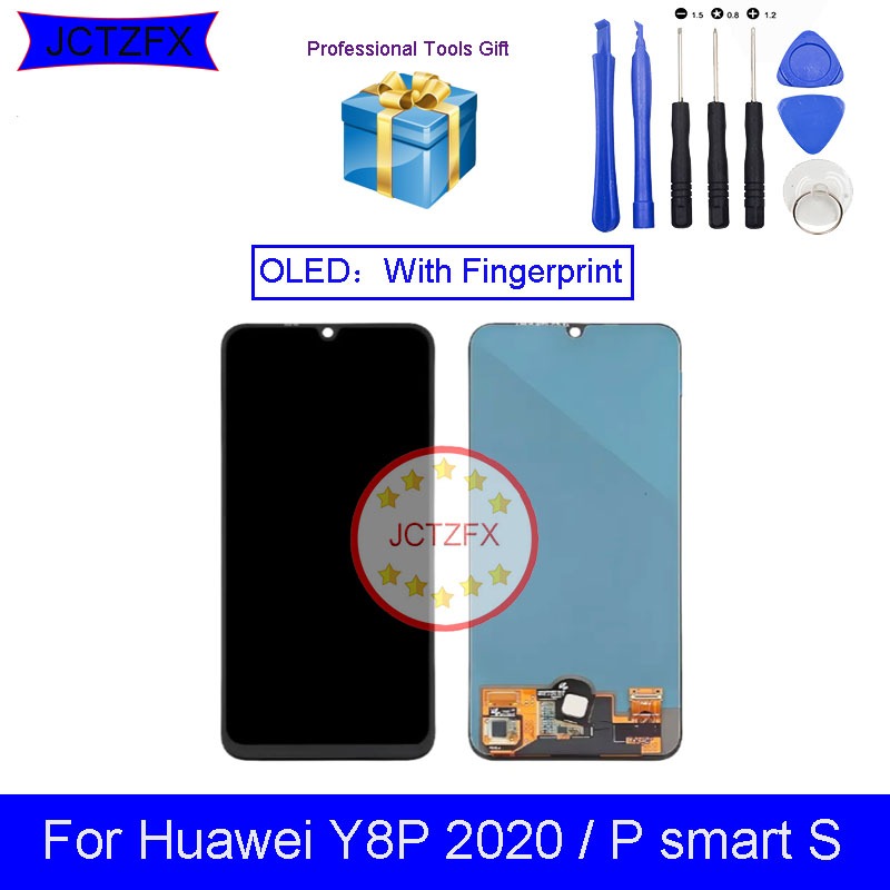 หน้าจอสัมผัส LCD สําหรับ Huawei Y8p 2020 / P smart S ชิ้นส่วนทดแทน LCD ด้านหน้า