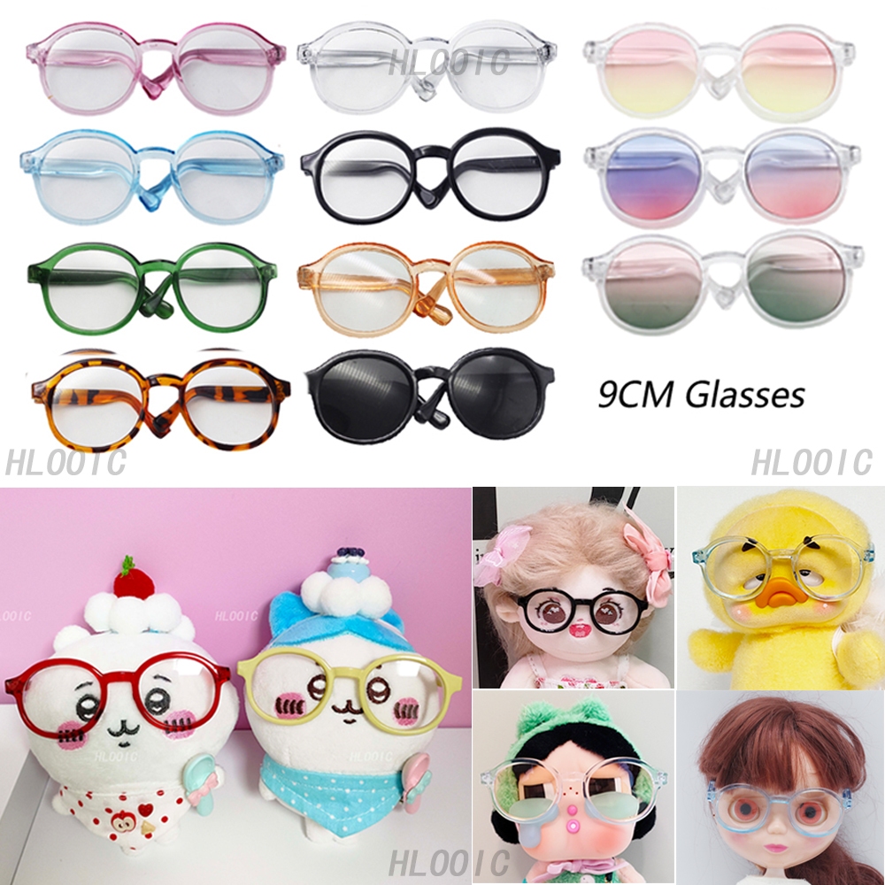 แว่นตาตุ๊กตา (ความยาว 9 ซม.) สําหรับ Chikawa & UpsetDuck & Crybaby & Baby Three Cute Bunny & Lulu pig และ 1/6 Blythes และ 15 ซม. 20 ซม. ตุ๊กตา EXO ตุ๊กตา Upset Duck
