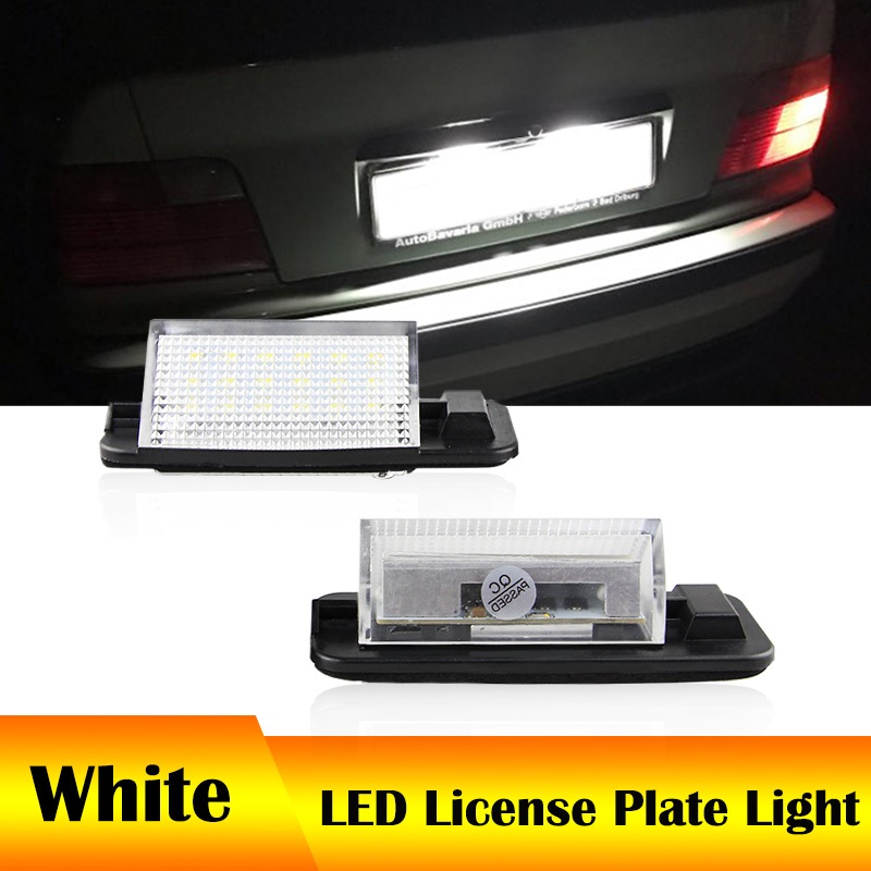 ไฟส่องป้ายทะเบียน LED สีขาว OEM 2 ชิ้น สำหรับ BMW 3-series E36 (318i, 318is, 318ti, 320i, 323i, 325i, 325is, 328i, 328is, M3) ปี 1992-1998
