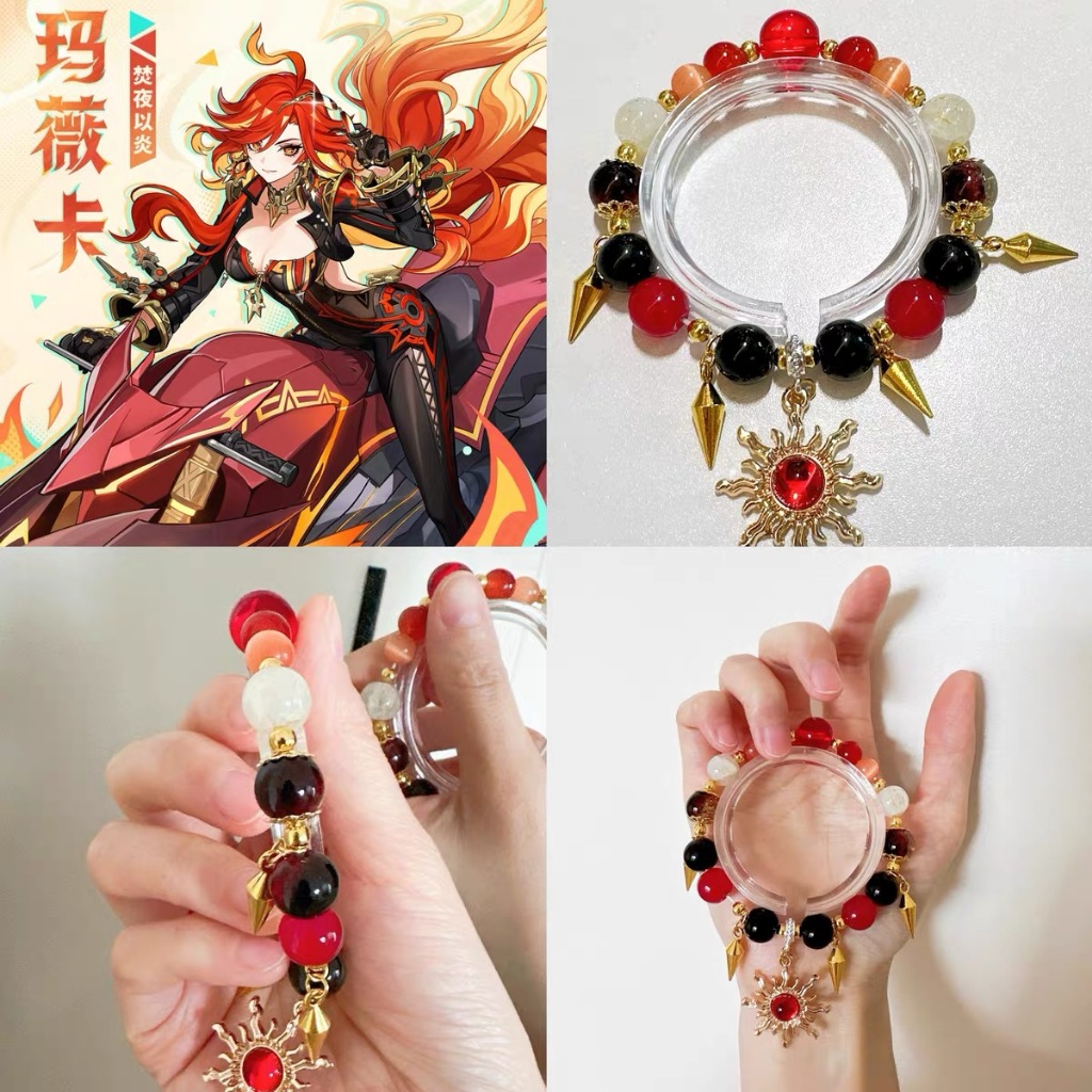 Genshin Impact Mavuika คอสเพลย์สร้อยข้อมือลูกปัด Handcrafted เครื่องประดับต้นฉบับ