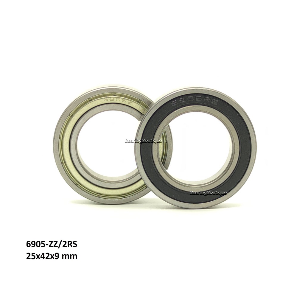 แบริ่ง 6905 zz 6905 2rs, 25x42x9 mm, 6905zz, 69052rs, 69052z, เหล็กแบริ่งคุณภาพสูง, ซีลคู่, กันฝุ่น, ตลับลูกปืนเม็ดกลมร่องลึก