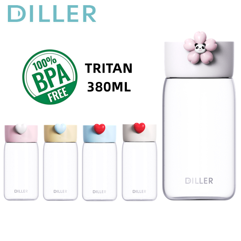 Diller Tritan BPA-Free Water Bottle Mini Cute Leakproof 380ml D2580