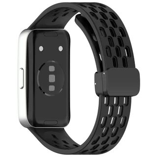 สายรัดซิลิโคนหัวเข็มขัดอุปกรณ์เสริมสร้อยข้อมือระบายอากาศสําหรับ Huawei Band 11 Pro 10 9 8
