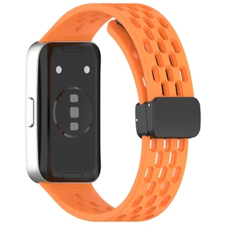 สายรัดซิลิโคนหัวเข็มขัดอุปกรณ์เสริมสร้อยข้อมือระบายอากาศสําหรับ Huawei Band 11 Pro 10 9 8