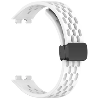 สายรัดซิลิโคนหัวเข็มขัดอุปกรณ์เสริมสร้อยข้อมือระบายอากาศสําหรับ Huawei Band 11 Pro 10 9 8