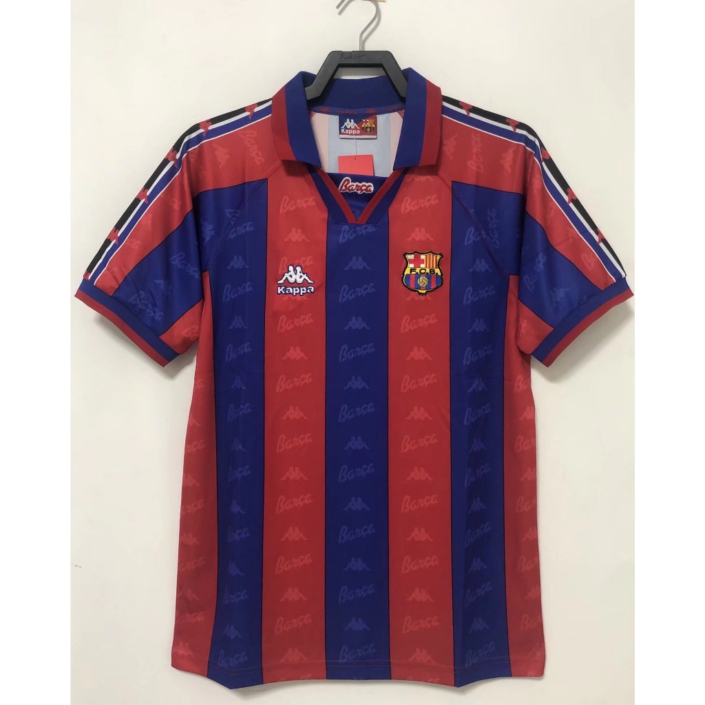 Retro Edition 1996/97 Barcelona Football Club แฟนฟุตบอล Vintage Men Sport Jersey เสื้อ