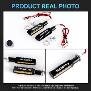 KAWASAKI MAXGTRS รถจักรยานยนต์ไฟเลี้ยวไฟ 12 Leds น้ําไหลตัวบ่งชี้ Arrow Blinker โคมไฟ DRL สําหรับคาวาซากิ