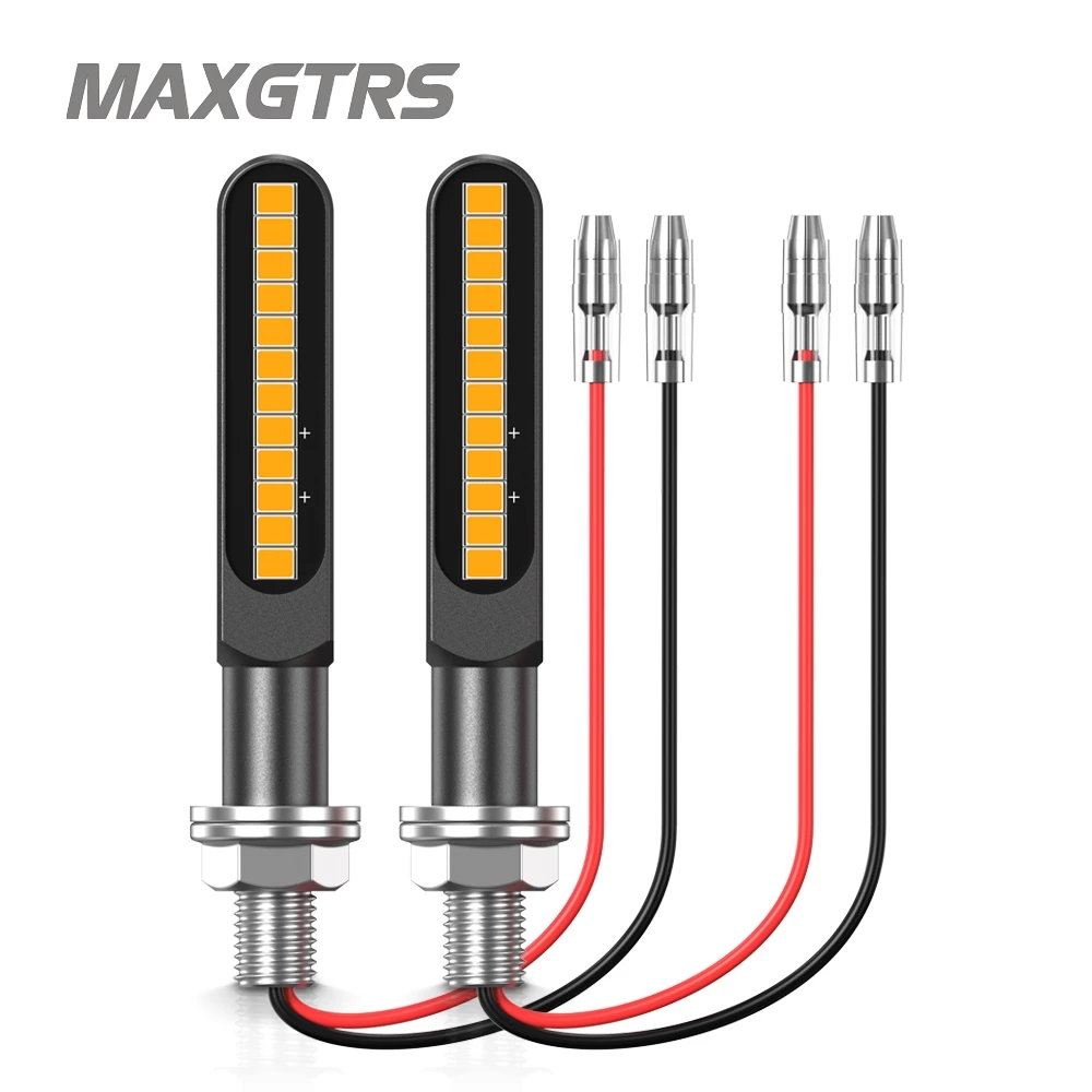 KAWASAKI MAXGTRS รถจักรยานยนต์ไฟเลี้ยวไฟ 12 Leds น้ําไหลตัวบ่งชี้ Arrow Blinker โคมไฟ DRL สําหรับคาวาซากิ