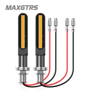 KAWASAKI MAXGTRS รถจักรยานยนต์ไฟเลี้ยวไฟ 12 Leds น้ําไหลตัวบ่งชี้ Arrow Blinker โคมไฟ DRL สําหรับคาวาซากิ