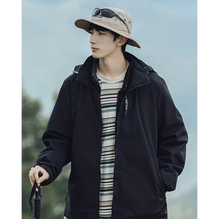 Outdoor Jacket เสื้อแจ็คเก็ตผู้ชายสำหรับเดินป่า กันลม น้ำหนักเบา ระบายอากาศ มีให้เลือก 3 สี M-5XL
