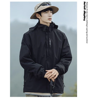 Outdoor Jacket เสื้อแจ็คเก็ตผู้ชายสำหรับเดินป่า กันลม น้ำหนักเบา ระบายอากาศ มีให้เลือก 3 สี M-5XL