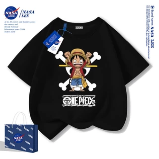 【จัดส่งภายใน 48 ชั่วโมง】 เสื้อยืดแขนสั้น NASA สำหรับเด็ก ผ้าฝ้ายสีดำ ลายวันพีซ (One Piece) - แฟชั่นสุดเทรนด์สำหรับเด็กผู้ชายและเด็กผู้หญิง
