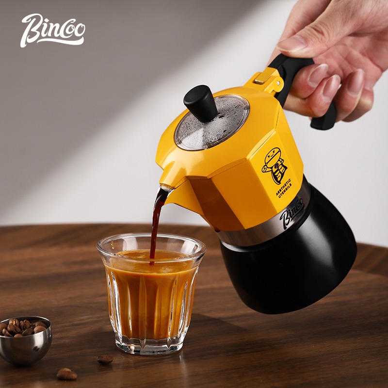 Bincoo Double Valve Moka Pot Set Concentrate Extraction Coffee Machine หม้อกาแฟขนาดเล็กเตาทําความร้อนไฟฟ้า ราคา ถูกที่สุด ดีลบีเคเค แกลเลอรีภาพที่ 2