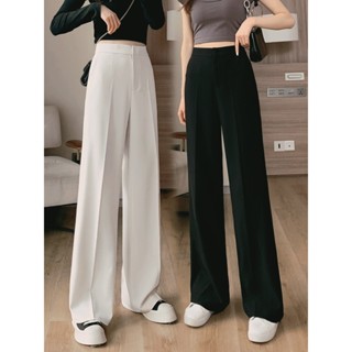 ชุดเสื้อเบลเซอร์และกางเกงขากว้างเอวสูงสำหรับผู้หญิง ดีไซน์แฟ…