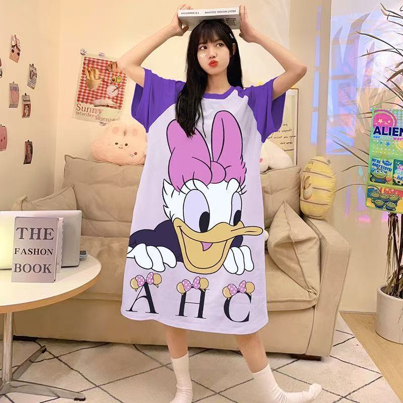 ชุดนอนแขนสั้น, ชุดนอนคอกลมการ์ตูนน่ารัก, ชุดที่บ้านที่สะดวกสบาย - รูปที่ 3