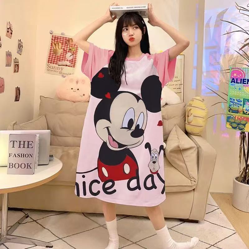 ชุดนอนแขนสั้น, ชุดนอนคอกลมการ์ตูนน่ารัก, ชุดที่บ้านที่สะดวกสบาย - รูปที่ 7