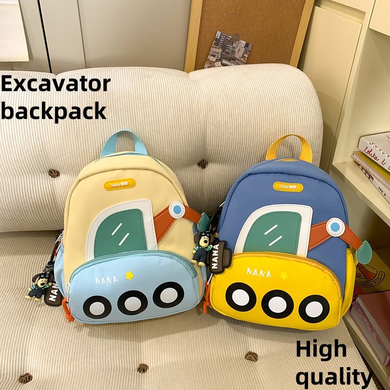 กระเป๋าเป้เด็ก ลายรถขุด EXCAVATOR สําหรับนักเรียนอนุบาล พร้อมสต็อกพร้อมส่ง