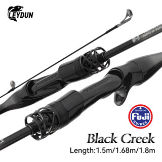LEYDUN สีดํา CREEK ตกปลา Stream Rod UL 1.5m 1.68m 1.8m Fuji …