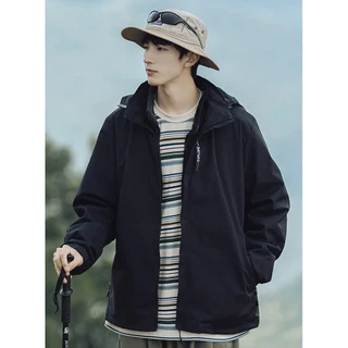 Outdoor Jacket เสื้อแจ็คเก็ตผู้ชายสำหรับเดินป่า กันลม น้ำหนักเบา ระบายอากาศ มีให้เลือก 3 สี M-5XL
