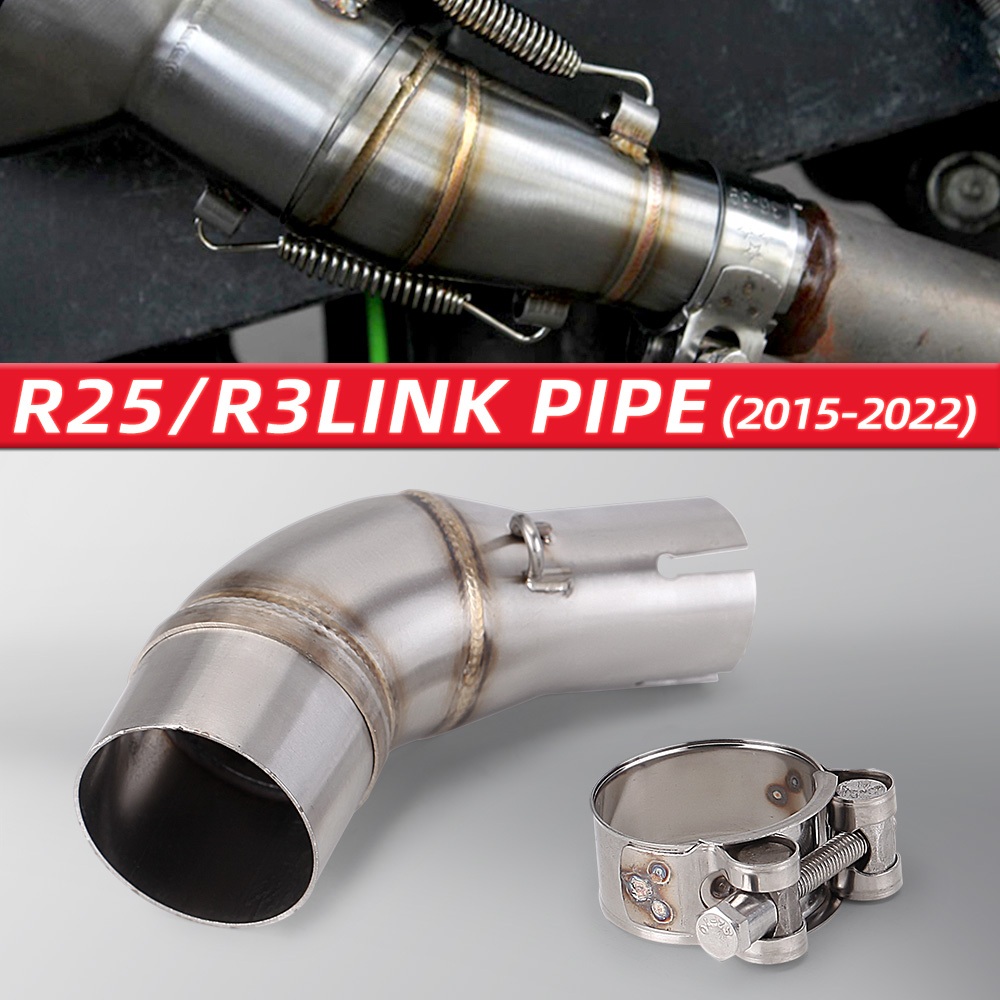 Slip บนท่อไอเสียกลางสําหรับ YZF- R3 R25 MT03 R3 ท่อไอเสียรถจักรยานยนต์ท่อส่วนกลางท่อเหมาะกับท่อไอเสี