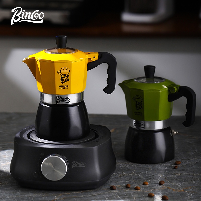 Bincoo Double Valve Moka Pot Set Concentrate Extraction Coffee Machine หม้อกาแฟขนาดเล็กเตาทําความร้อนไฟฟ้า ราคา ถูกที่สุด ดีลบีเคเค แกลเลอรีภาพที่ 8