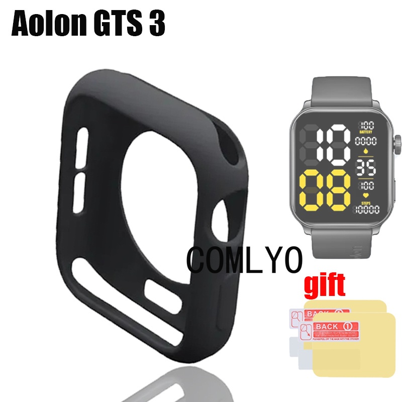For Aolon GTS 3 กรณีนาฬิกาสมาร์ทกันชนป้องกันซิลิโคนอ่อนนุ่มครึ่งปกเชลล์ป้องกันหน้าจอ