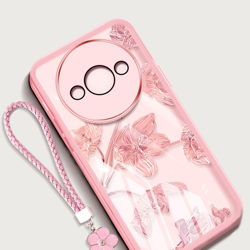YBD สําหรับ Redmi A3 A3X Xiaomi POCO C61 4G INS สไตล์เคสโทรศัพท์โปร่งใสพร้อม Bauhinia