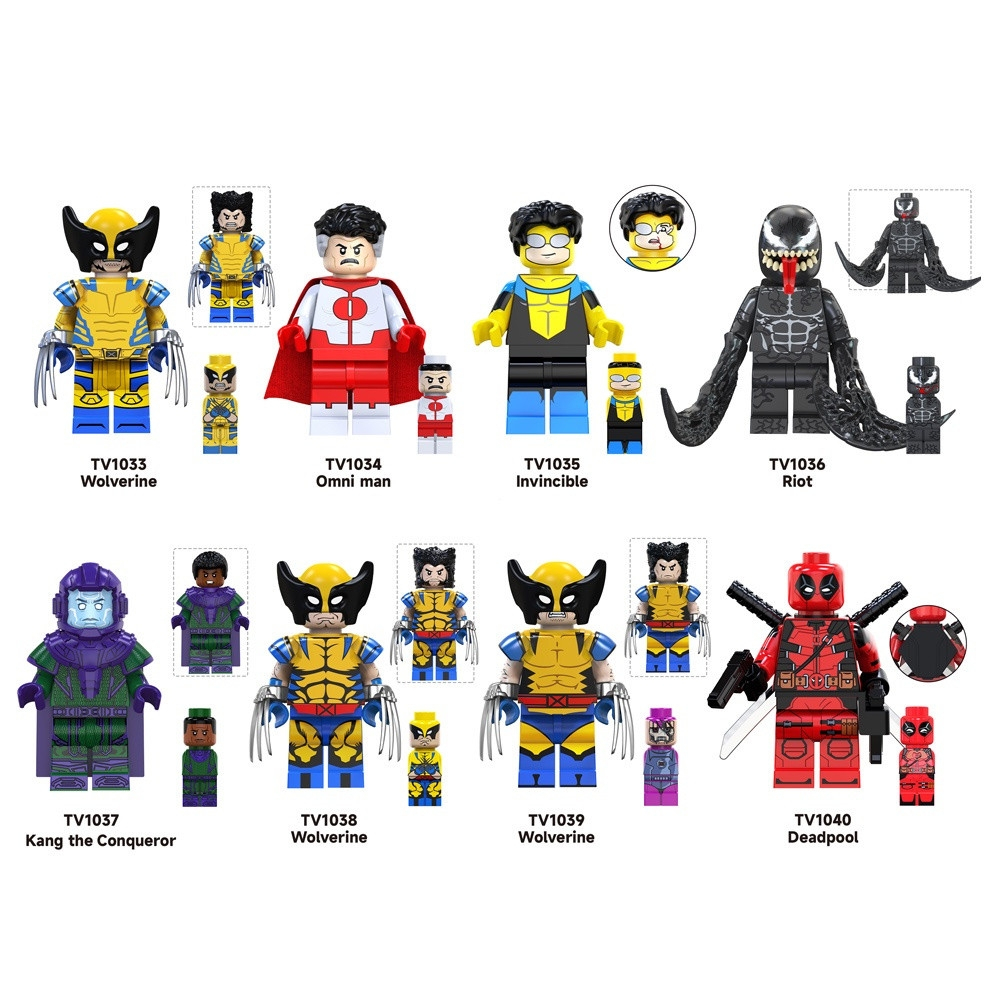 ภาพยนตร์ Wolf Man Super Heroes Dead Omni-Man Invincible Riot Pool เด็กการศึกษา Building Block ของเล่