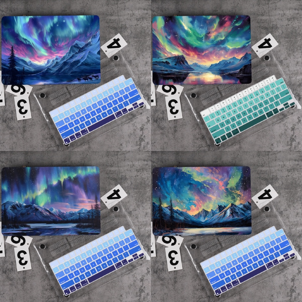 Attractive Mountains Crystal Print Hard Case + Keyboard cover Compatible for M2 Macbook Air13 inch A