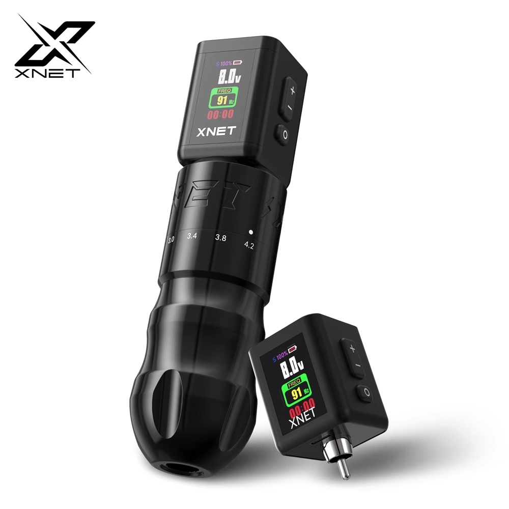 XNET T2 ปากกาสักโรตารีไร้สาย แหล่งจ่ายไฟ RCA 2000mAh 7 ระดับปรับจังหวะ สำหรับงานสักและแต่งหน้า