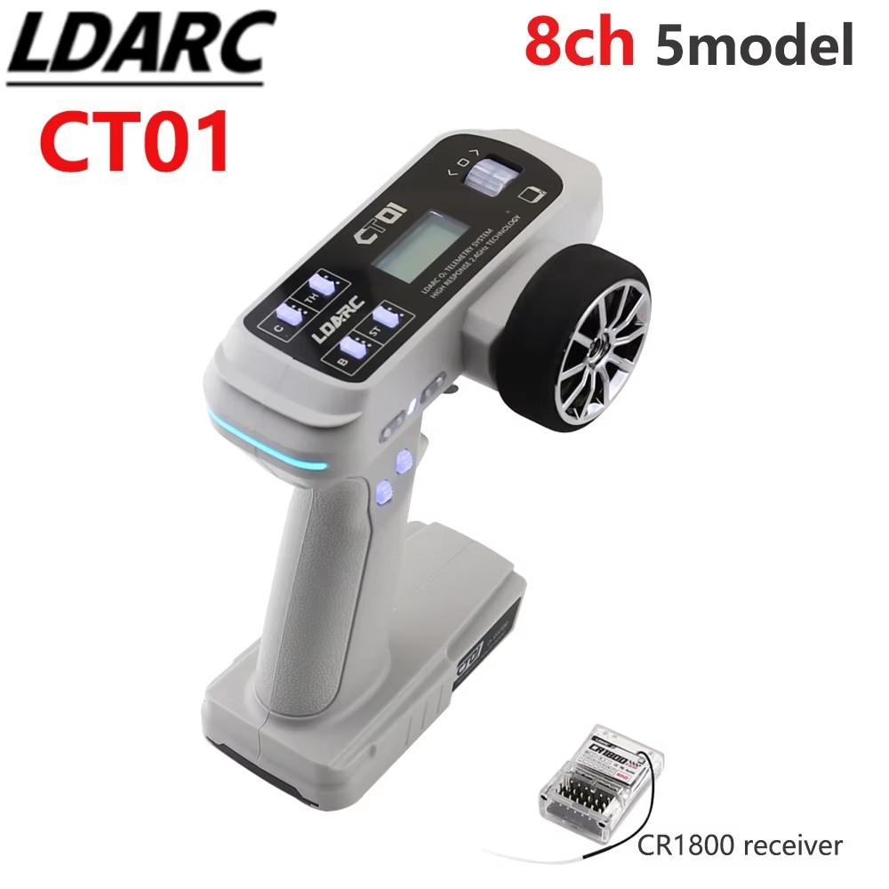LDARC CT01 8CH RC รุ่นเรือรถภาษาอังกฤษ LCD รีโมทคอนโทรลข้อมูลแรงดันไฟฟ้ากลับ