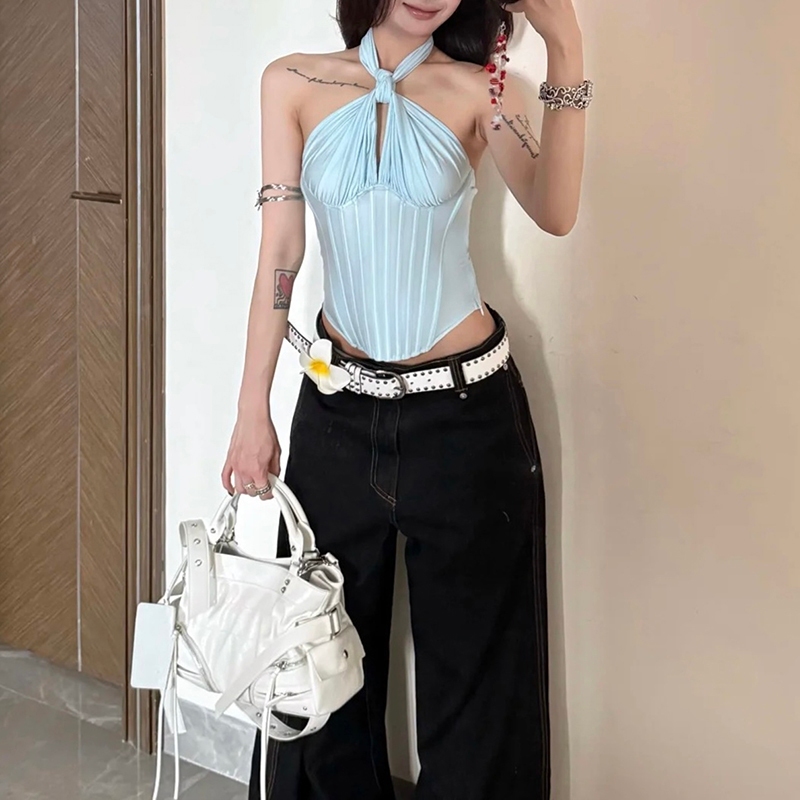 Cutenew توب هالتر غير متساوٍ بظهر مكشوف — صورة 6