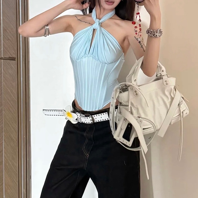 Cutenew توب هالتر غير متساوٍ بظهر مكشوف — صورة 4