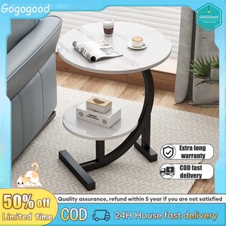 ⚡COD⚡Nordic Side Table Double Modern Round Table Coffee Table Sofa Side Table Small Round Table