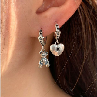 [GG] ต่างหูหมีถนอมอสมมาตร s925 ต่างหูเงินแท้อุปกรณ์เสริมสุภา…